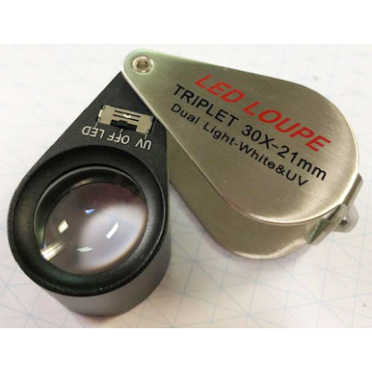 30X Triplet Magnifier w LED-UV