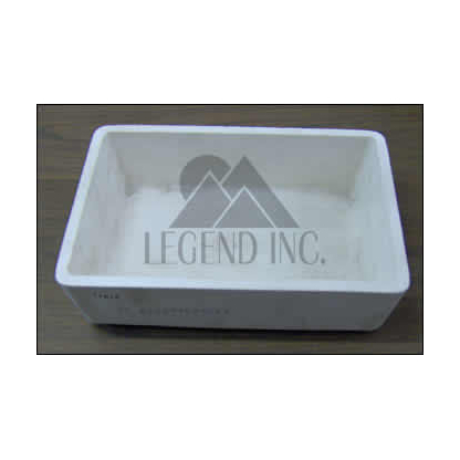 Large Rectangular Fused Silica Roasting Dish 11-7/8" x 7-7/8" x 2-1/2