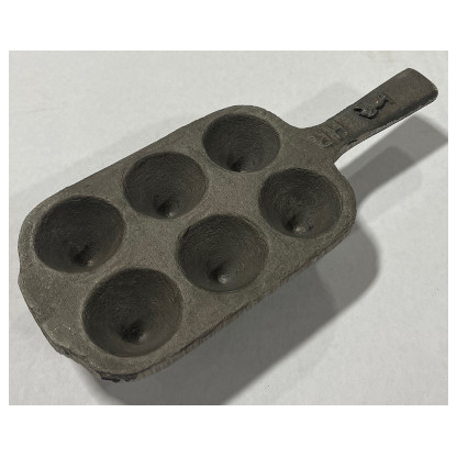 Cast Iron Conical Assay Mold Short Handle - 6 place (2 x 3)