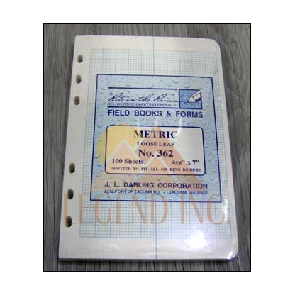 #362 Metric Field Standard Size Loose Leaf (4-5/8"x7")