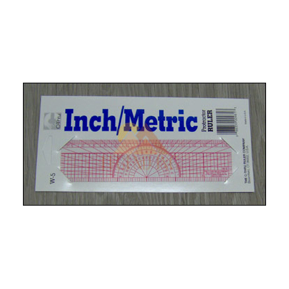 C-thru W-5 16ths to the inch Protractor Rulers - 6"/15cm