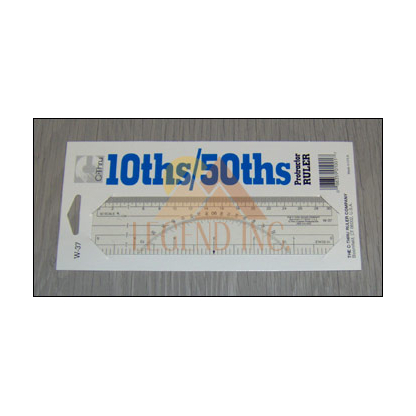 C-thru W-37 10ths/50ths Protractor Rulers - 6"